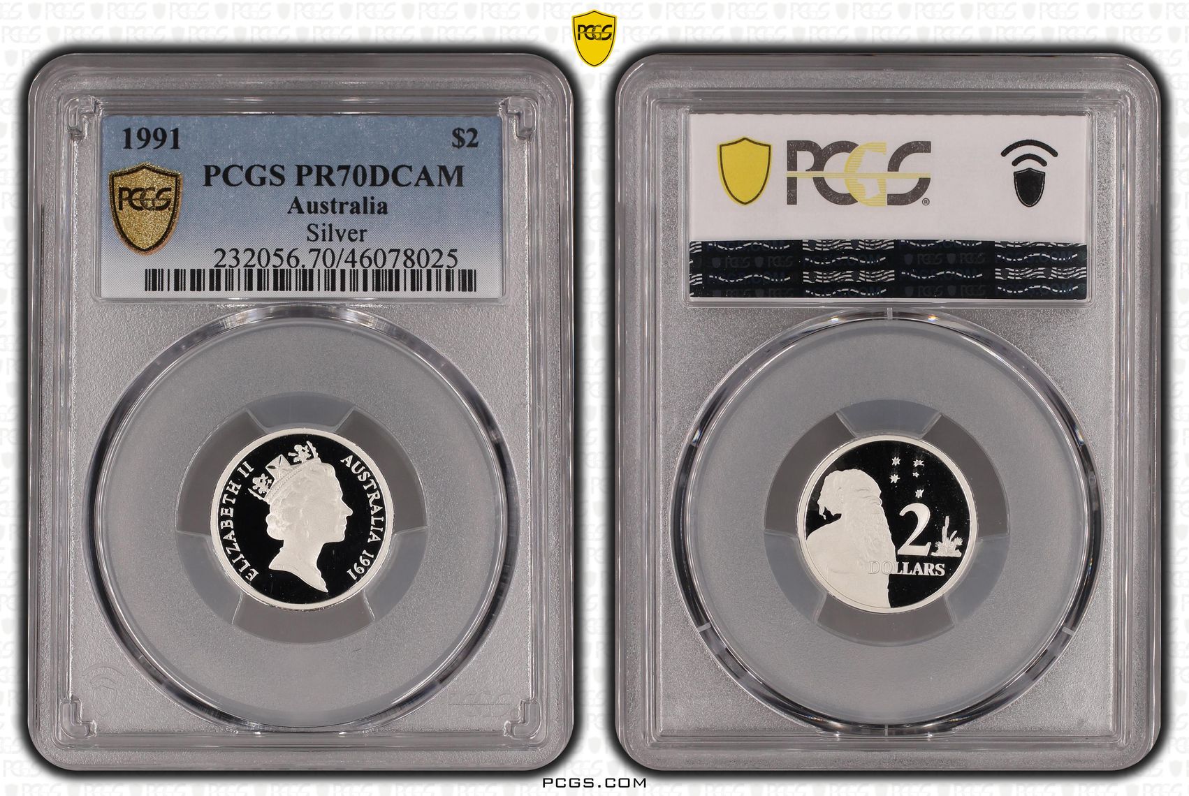 Elizabeth II, Silver, POP 24/0, Two Dollar, 1991, PCGS PR70DCAM