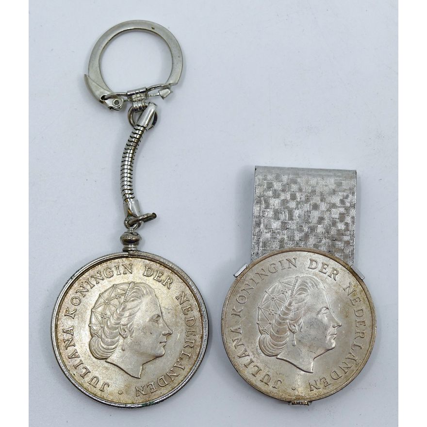 Box Dutch Silver Dollar Money Clip & Keychain