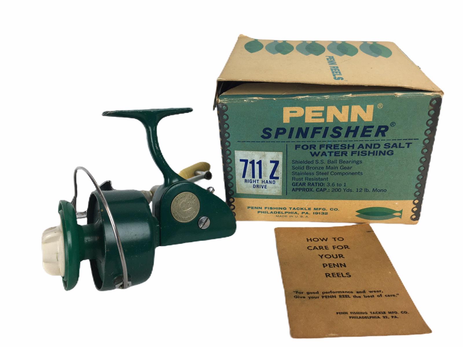Boxed Penn Green Spinfisher 711 Reel NICE