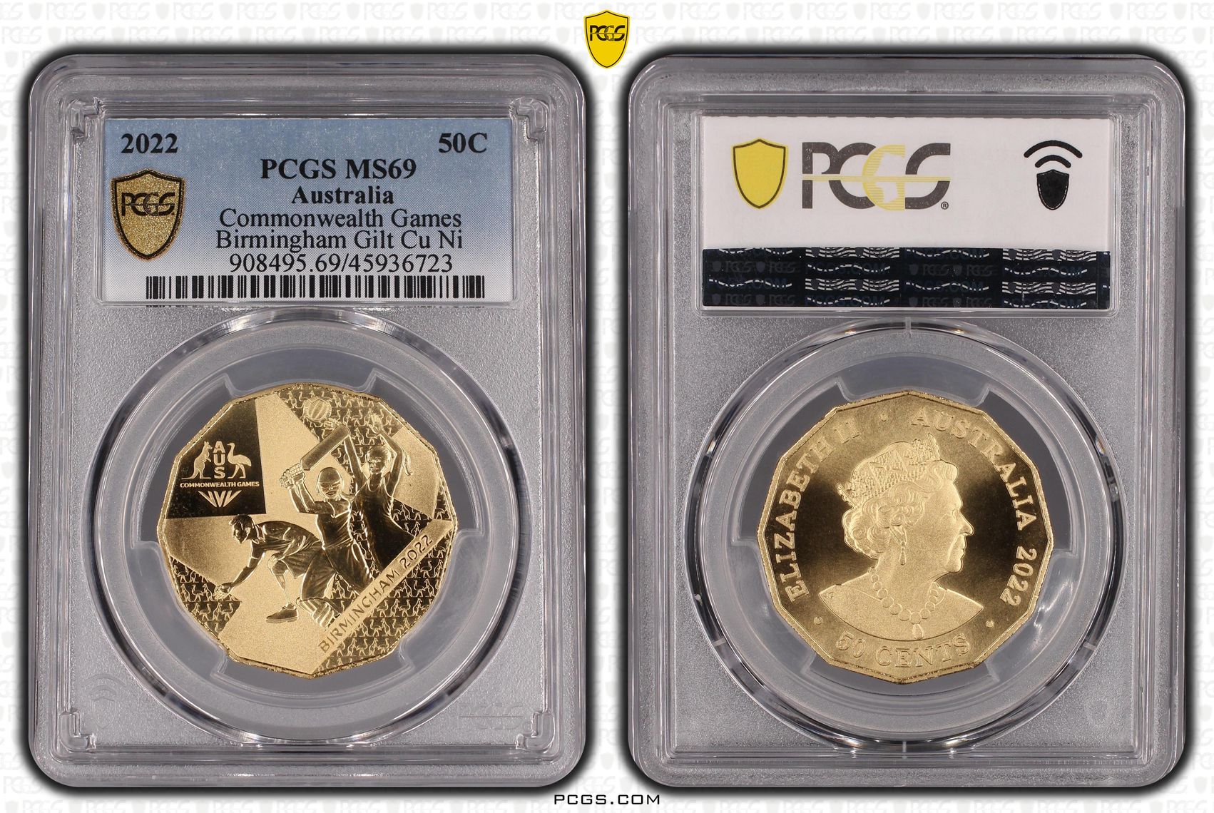 2022 Australia Fifty Cent, 50c Commonwealth Games PCGS - MS69 -723