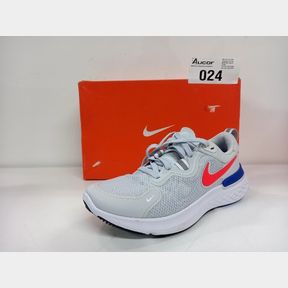 NIKE REACT MILER - CW1777-008 - PURE PLATINUM/BRIGHT CRIMSON-RACER BLUE - UK 6