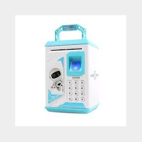 Robot Piggy Bank Kids ATM Electronic Fingerprint Password Money Safe - Blue - Bar 9901069654931 - 51748/20243 AS B2 (S9)