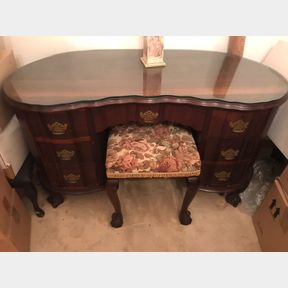 3 drawer kidney shaped desk stool not included