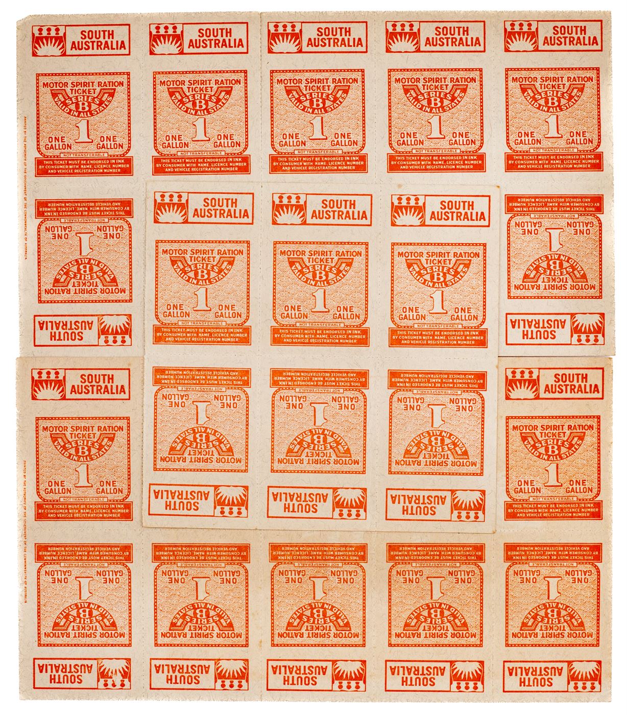 Petrol Ration Ticket, 1940s, UNC