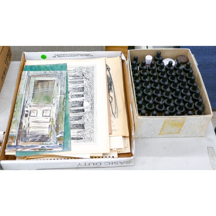 2 Boxes Neil Meitzler Early Drawings & Paints