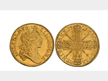 1701 KING WILLIAM III GOLD GUINEA MS62 (2ND HIGHEST GRADED) VERY RARE