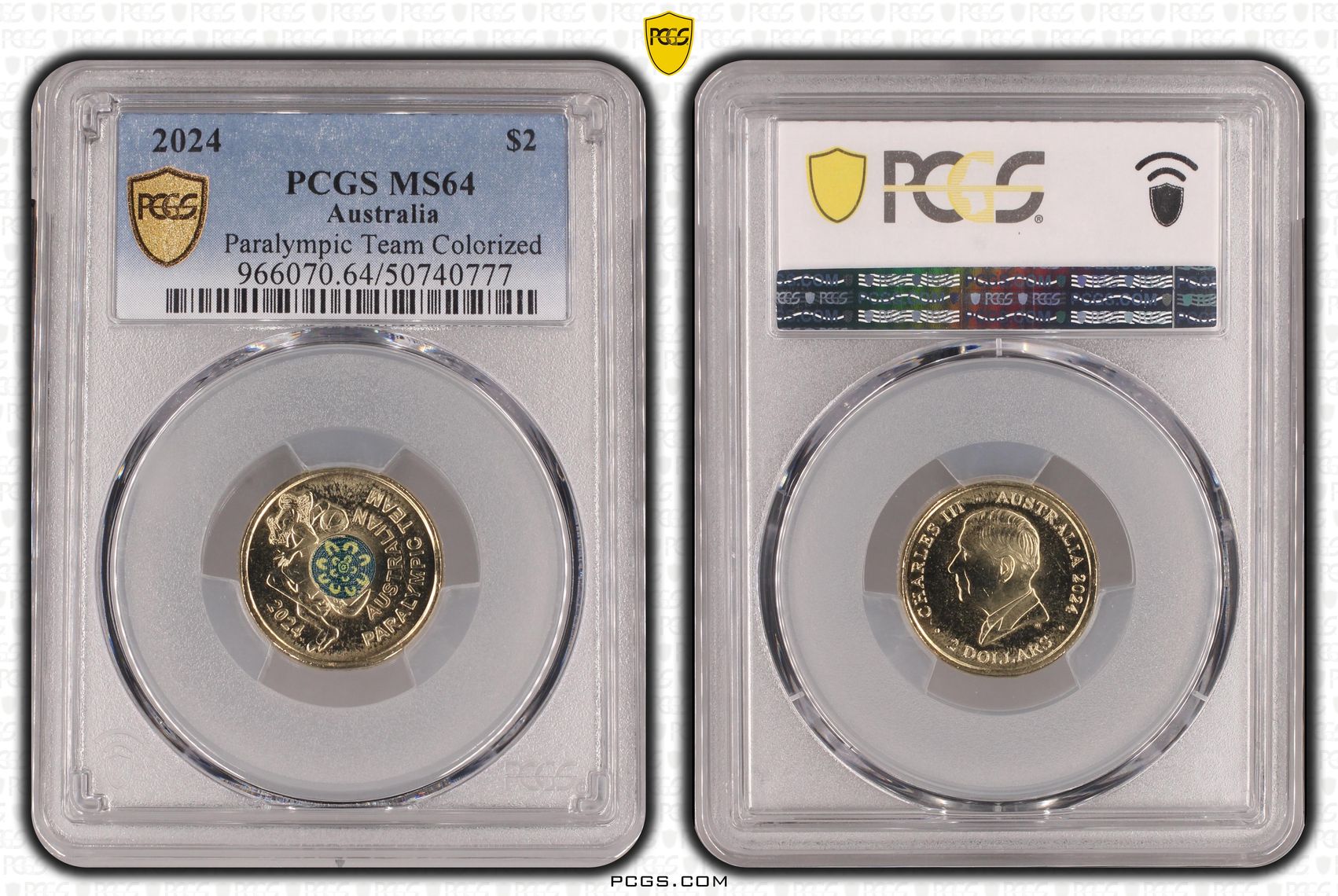 Paralympic Team Colorized , Two Dollar, 2024, PCGS MS64