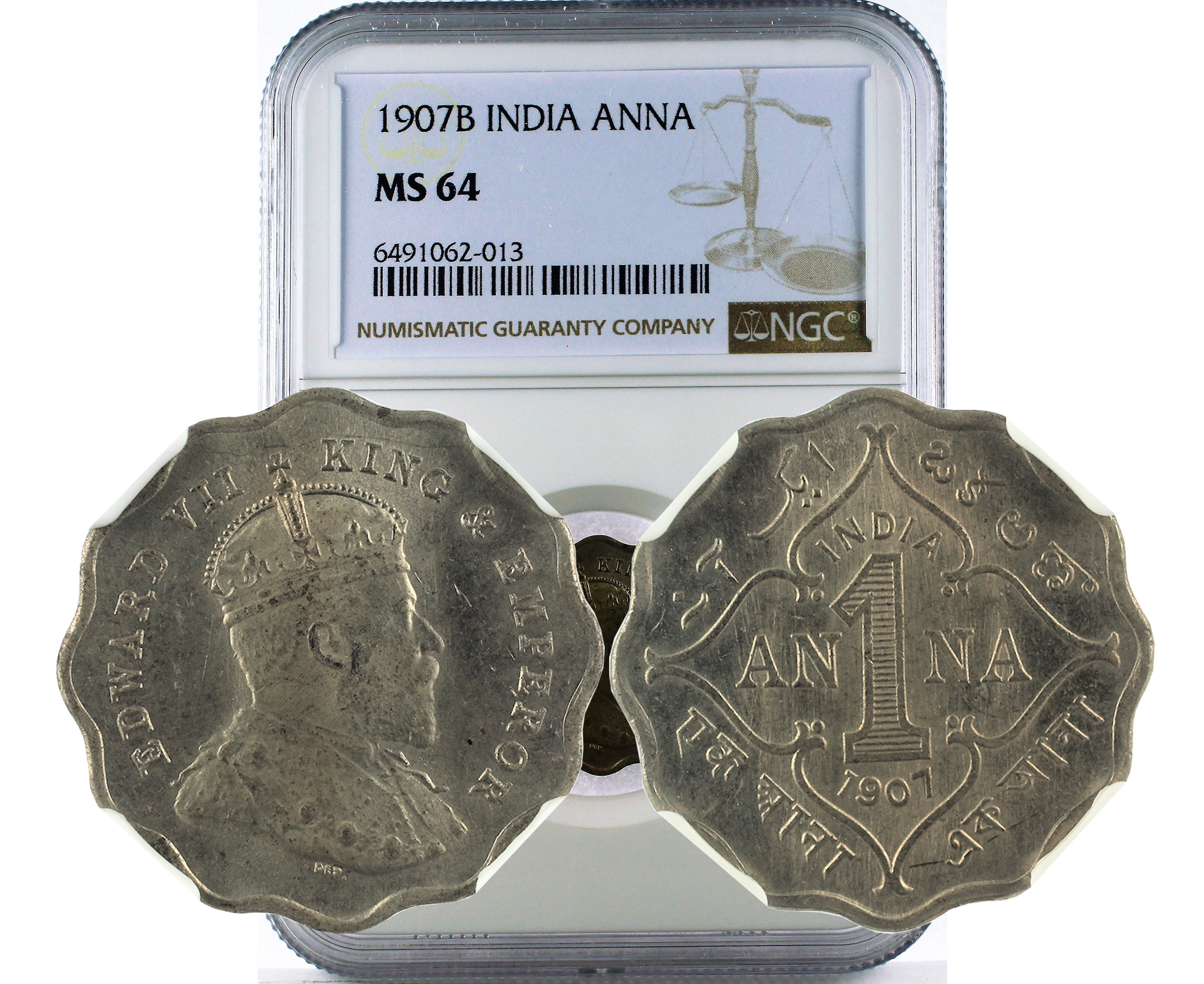 1907B INDIA ANNA MS 64
