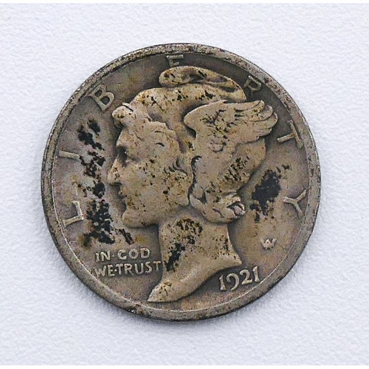 1921-D US Mercury Silver Dime
