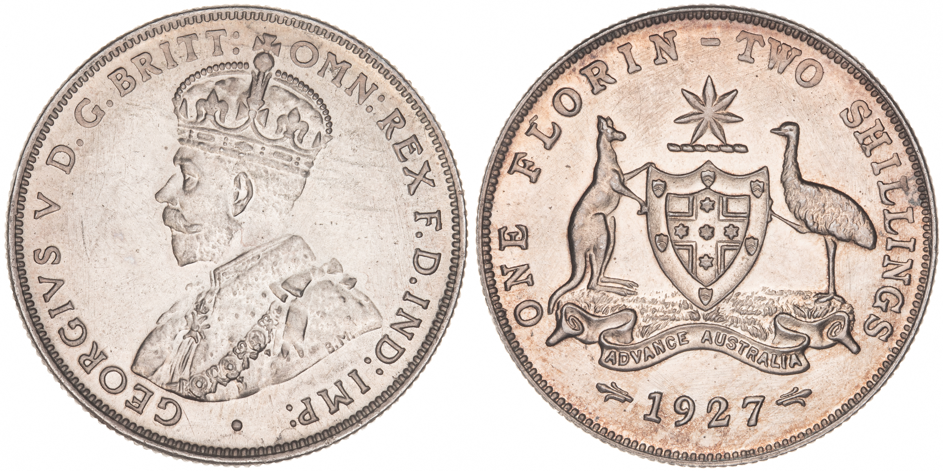 George V, Florin, 1927, FDC