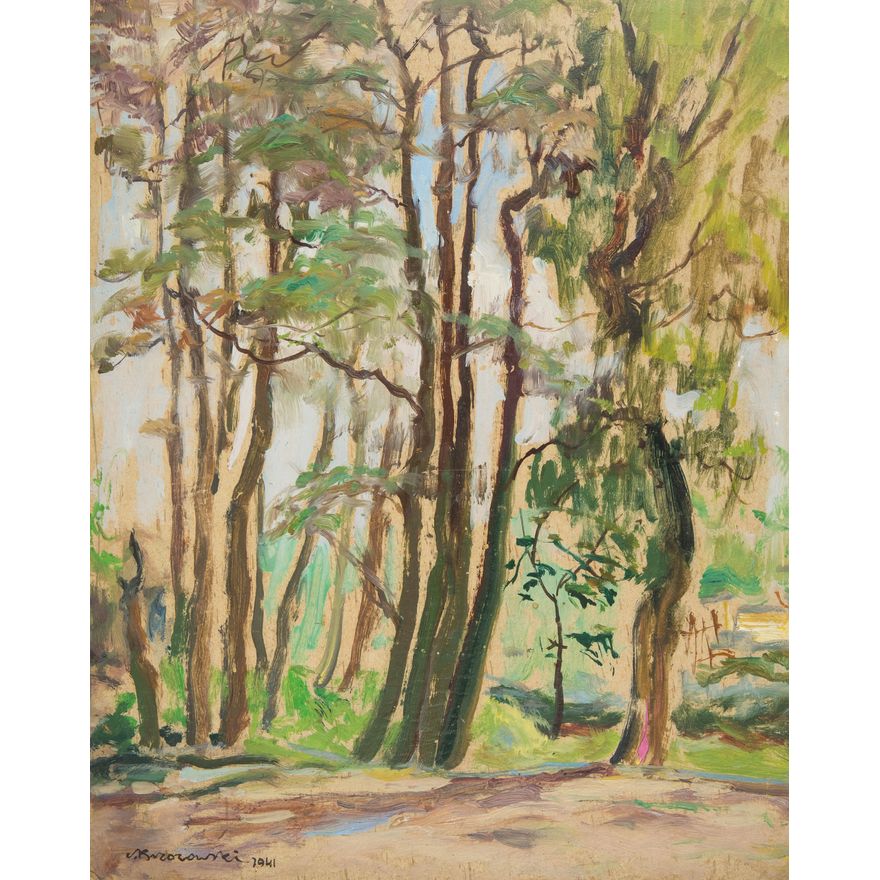 Stefan Brzozowski | Pejzaż leśny, 1941 r.