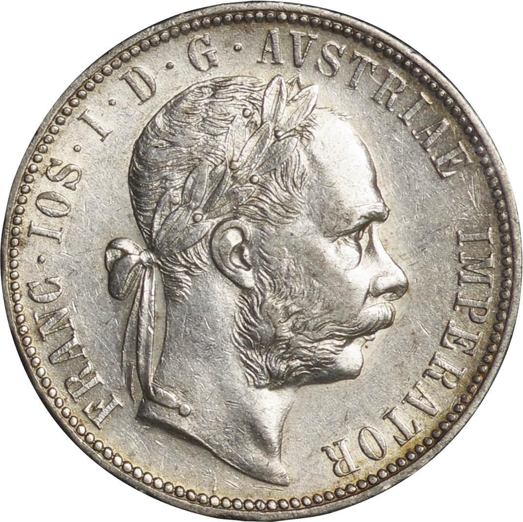 オーストリア-Austria. 1879. silver. Florin. 極美. EF. ケース付 
