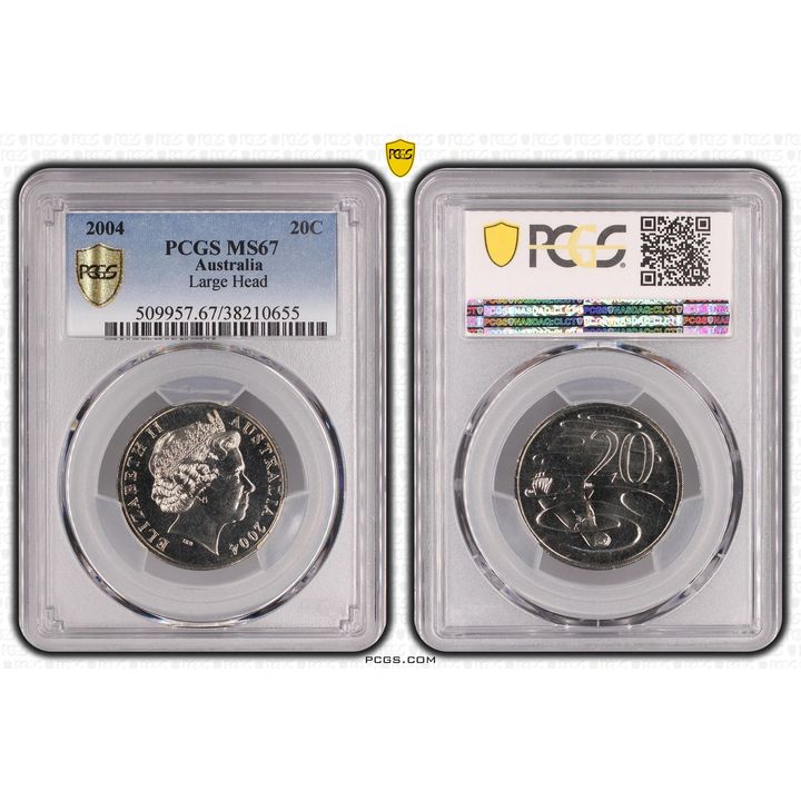 2004 Australia Twenty Cent, 20c Large Head PCGS - MS67 -655