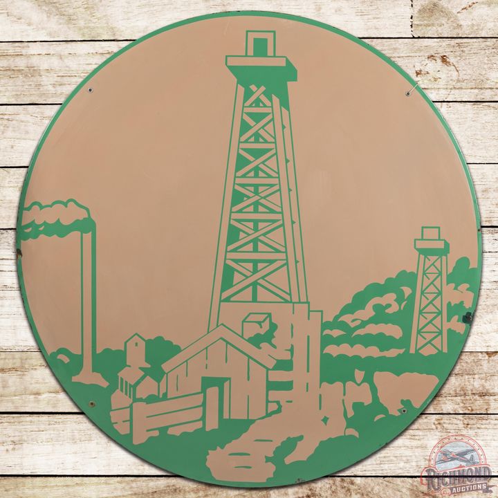 48" Oil Company Refinery SSP Sign w/ Oil Derrick - 9