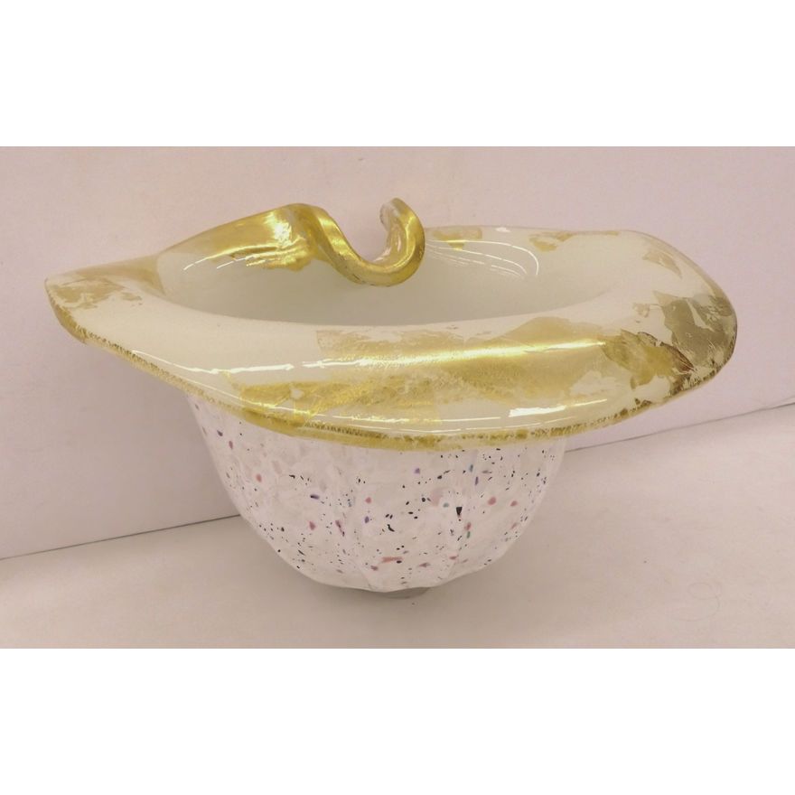 Martin Blank Large Art Glass Shell Bowl- 12x23''