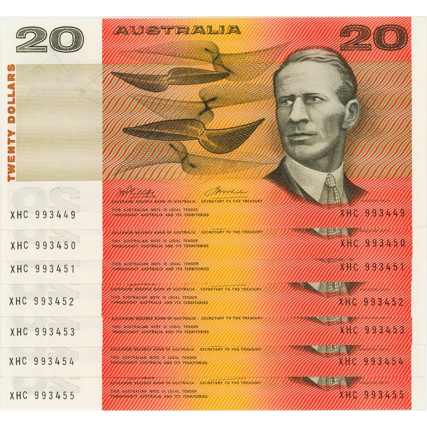 Phillips/Wheeler, Run of Six, Twenty Dollars, 1974,  gEF