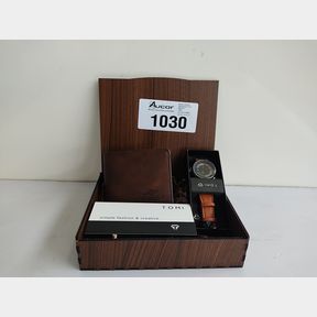 MEN S WATCH/WALLET COMBO IN GIFT BOX - LIGHT - MEN L -