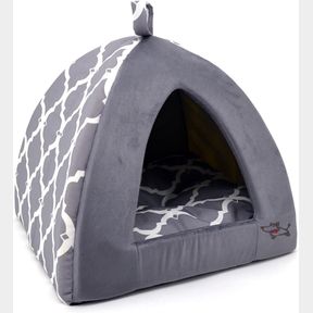 19" X 19" X H:19" BEST PET SUPPLIES PET TENT-SOFT BED FOR DOG AND CAT BY - PLAID LINEN, X-LARGE