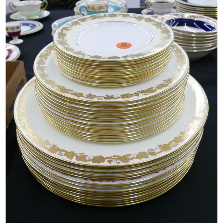 35pc Wedgwood Whitehall (Cream Rim) Bone China Plates- Dinner, Salad, and Bread