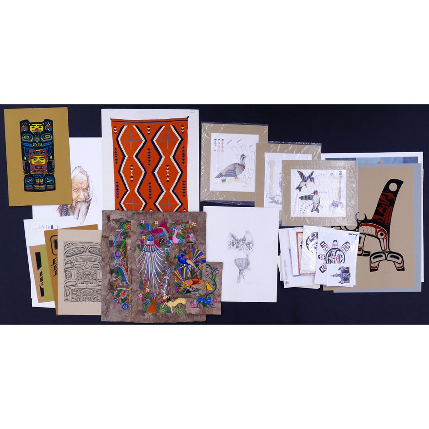 Group Native American Themed Prints and Loose Art.