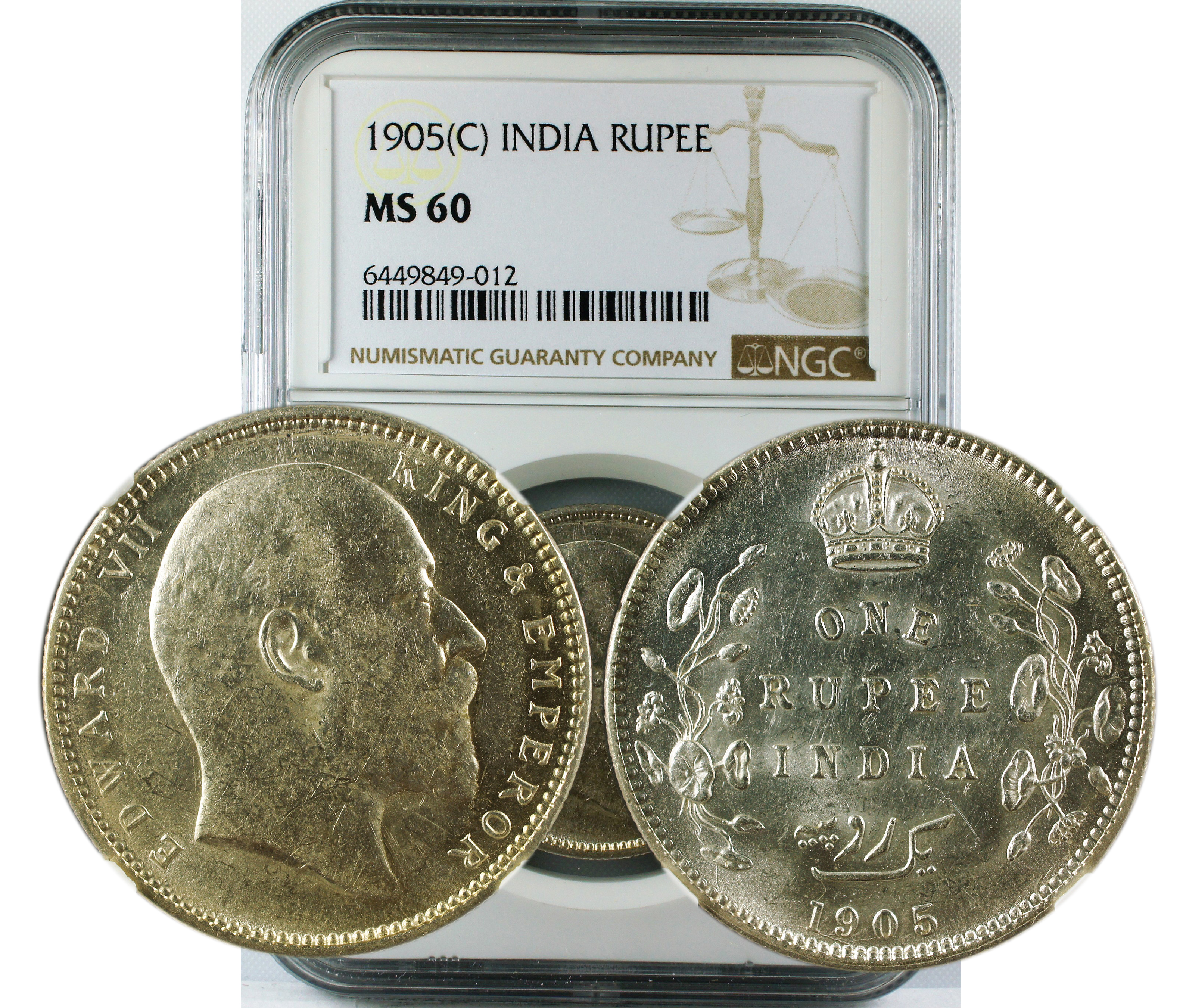 1905 C INDIA RUPEE MS60