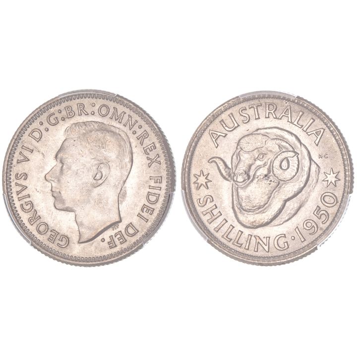 George VI, Shilling, 1950, PCGS MS 64