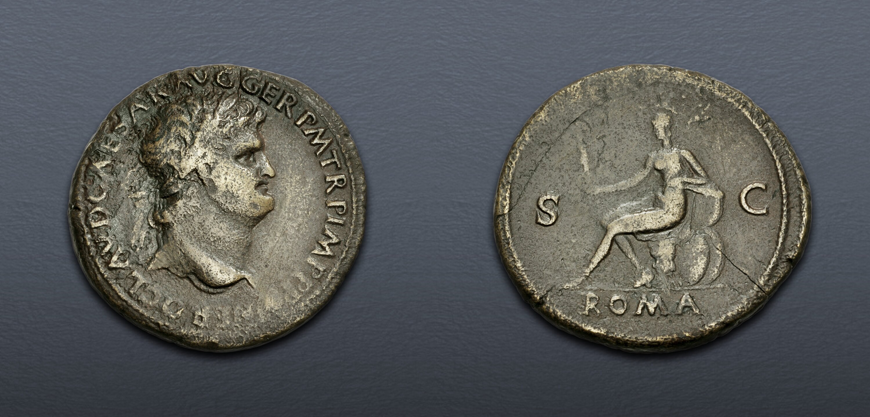 Nero. AD 54-68. Æ Sestertius (35.5mm, 27.47 g, 8h). Lugdunum (Lyon ...
