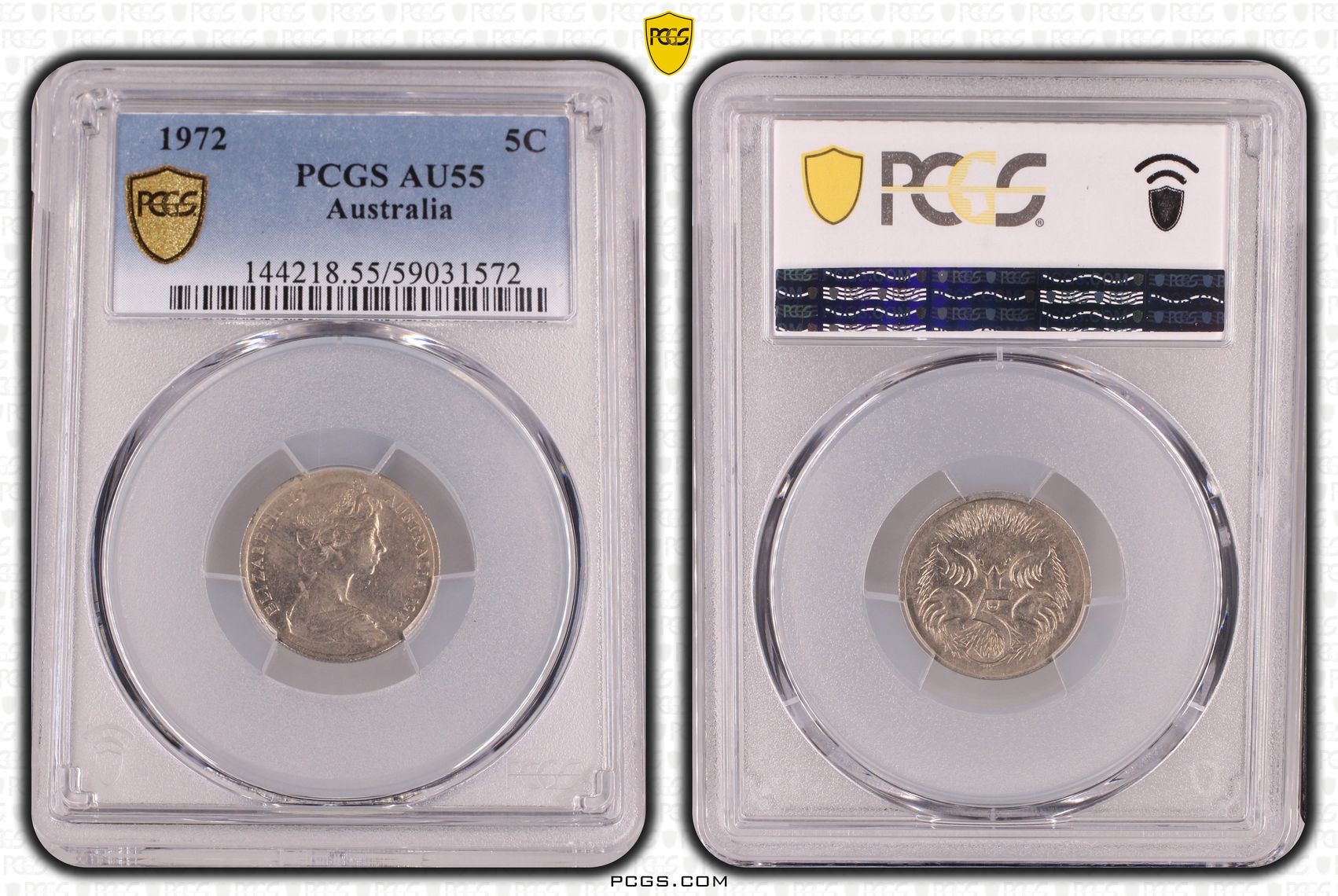 Five Cent, 1972, PCGS AU55