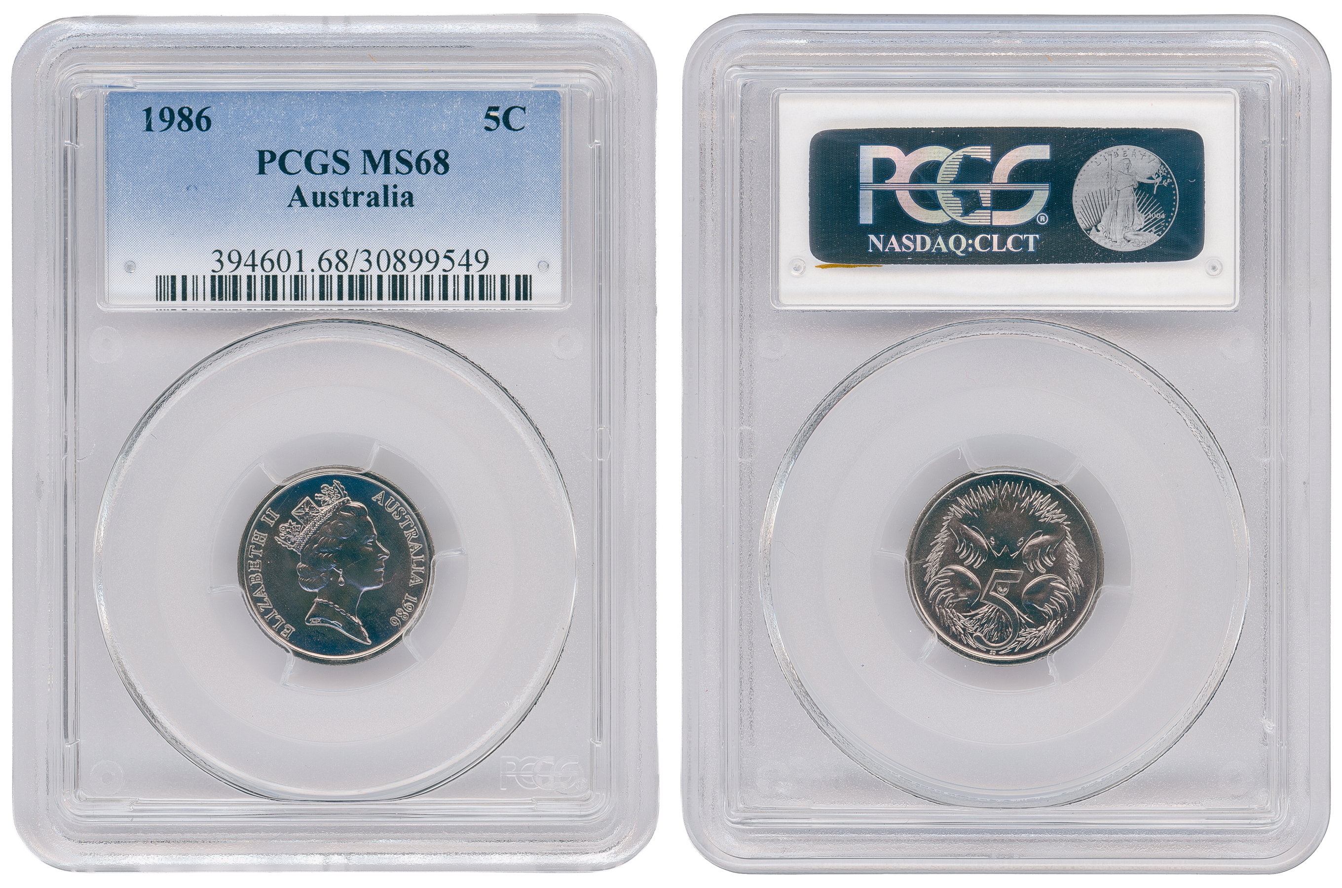 Low Echidna, Five Cent, 1986, PCGS MS68