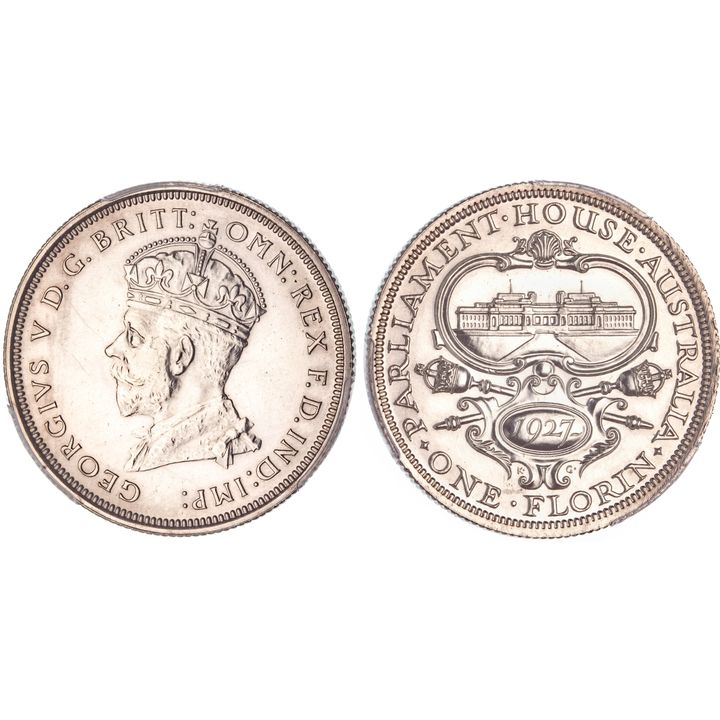 George V, Florin, 1927 , PR 62