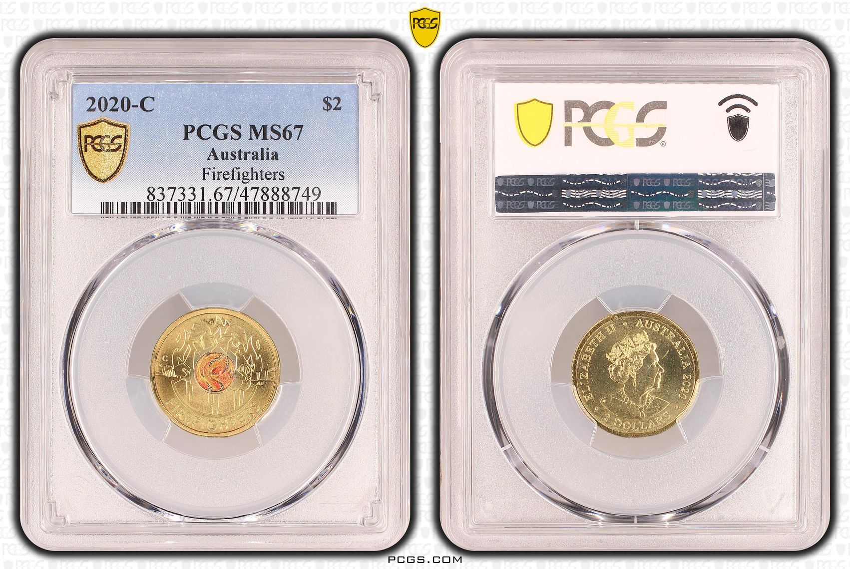 Elizabeth II, Firefighters, Two Dollar, 2020-C, PCGS MS67