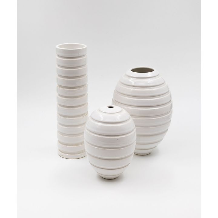 John Parker - Cylinder vase and two ovoid vases