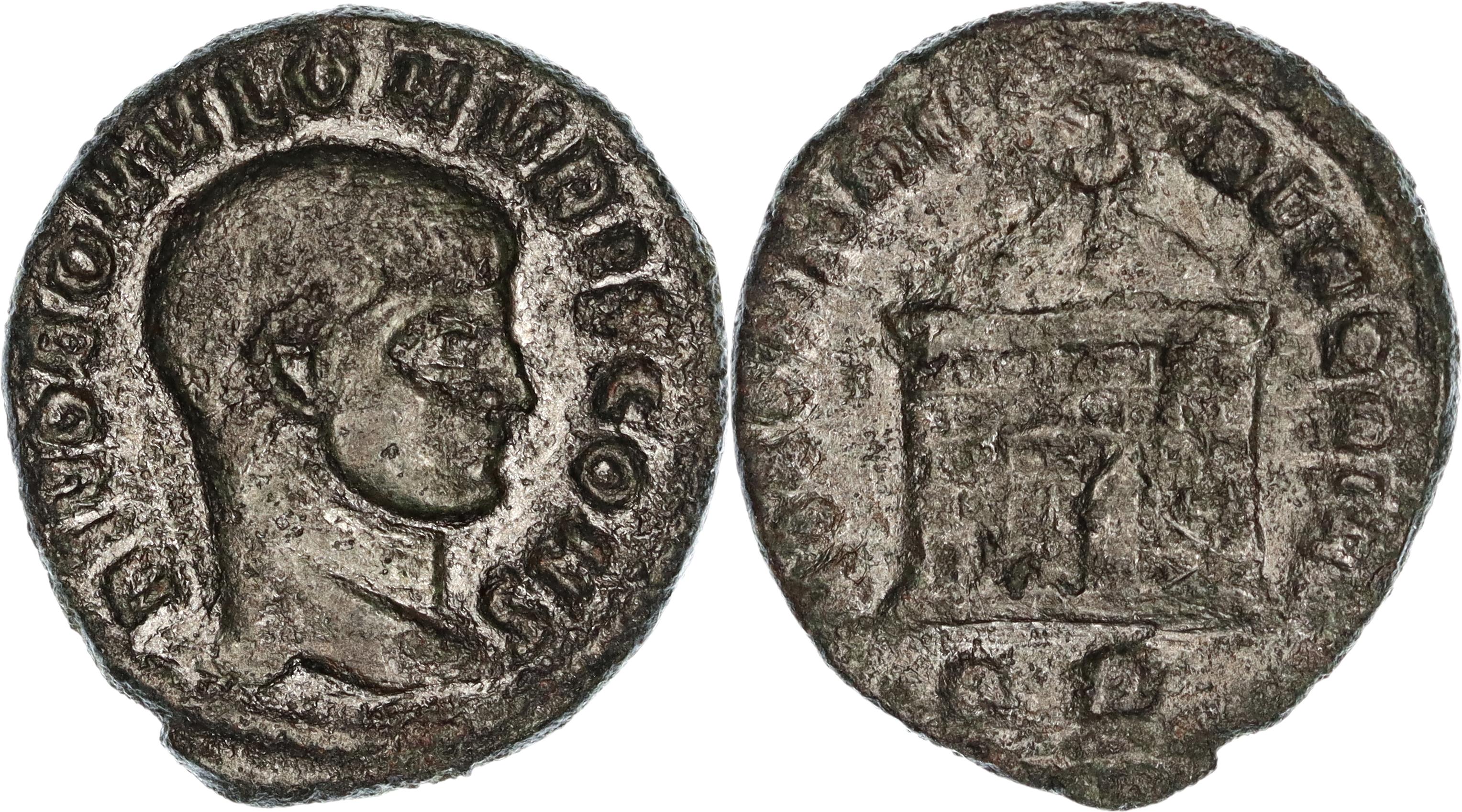 Roman Empire, Divus Romulus, Æ Follis, 310 AD, nVF