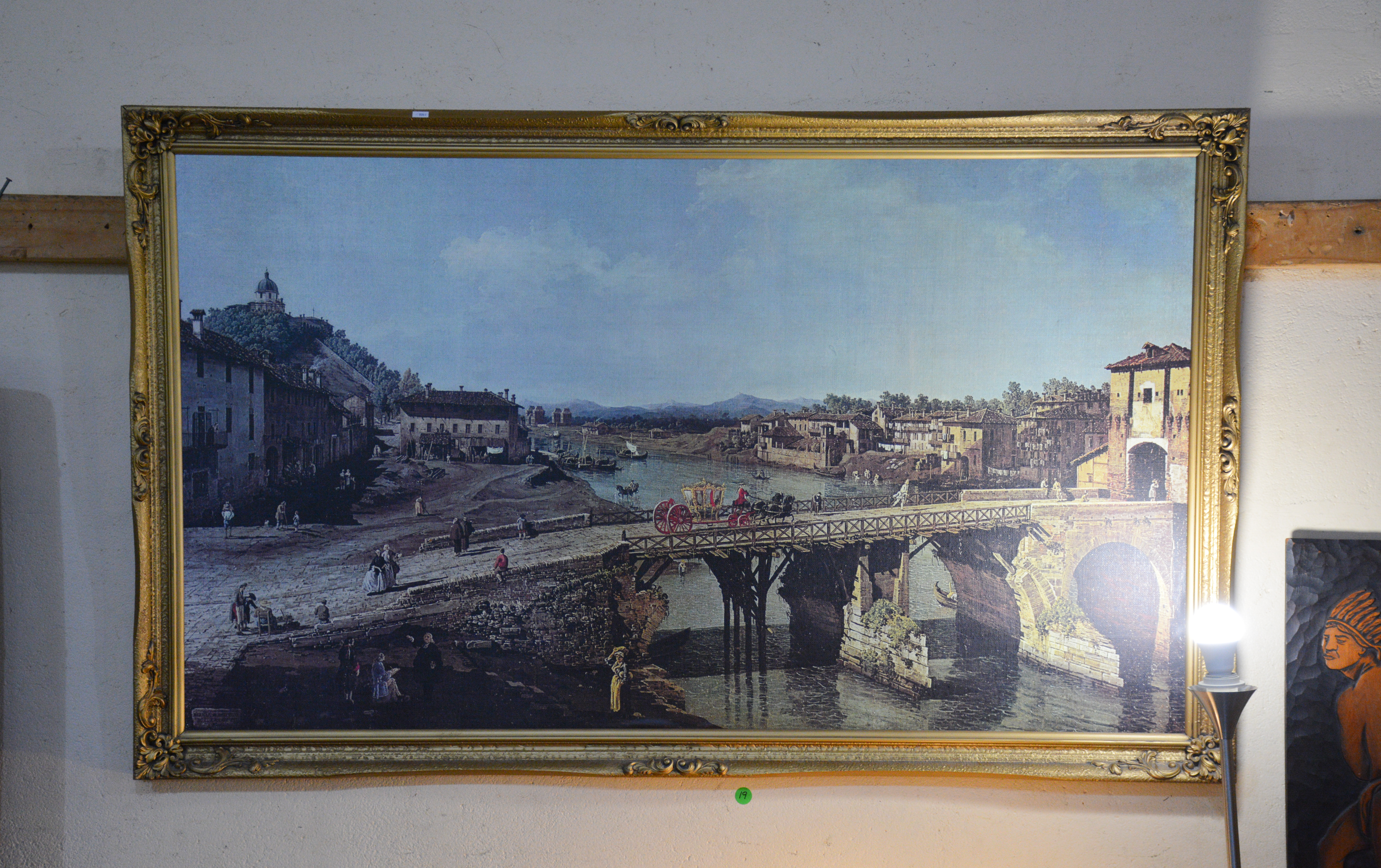 Very Large Gilt Framed Venice Scene Print — NZ auction result