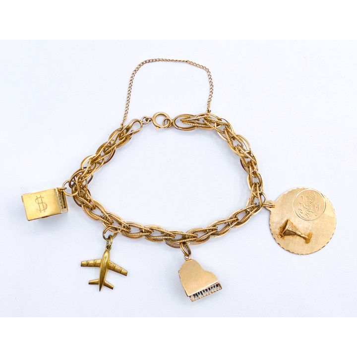 Vintage 14k Gold Charm Bracelet Fits 6'' - 20 Grams TW