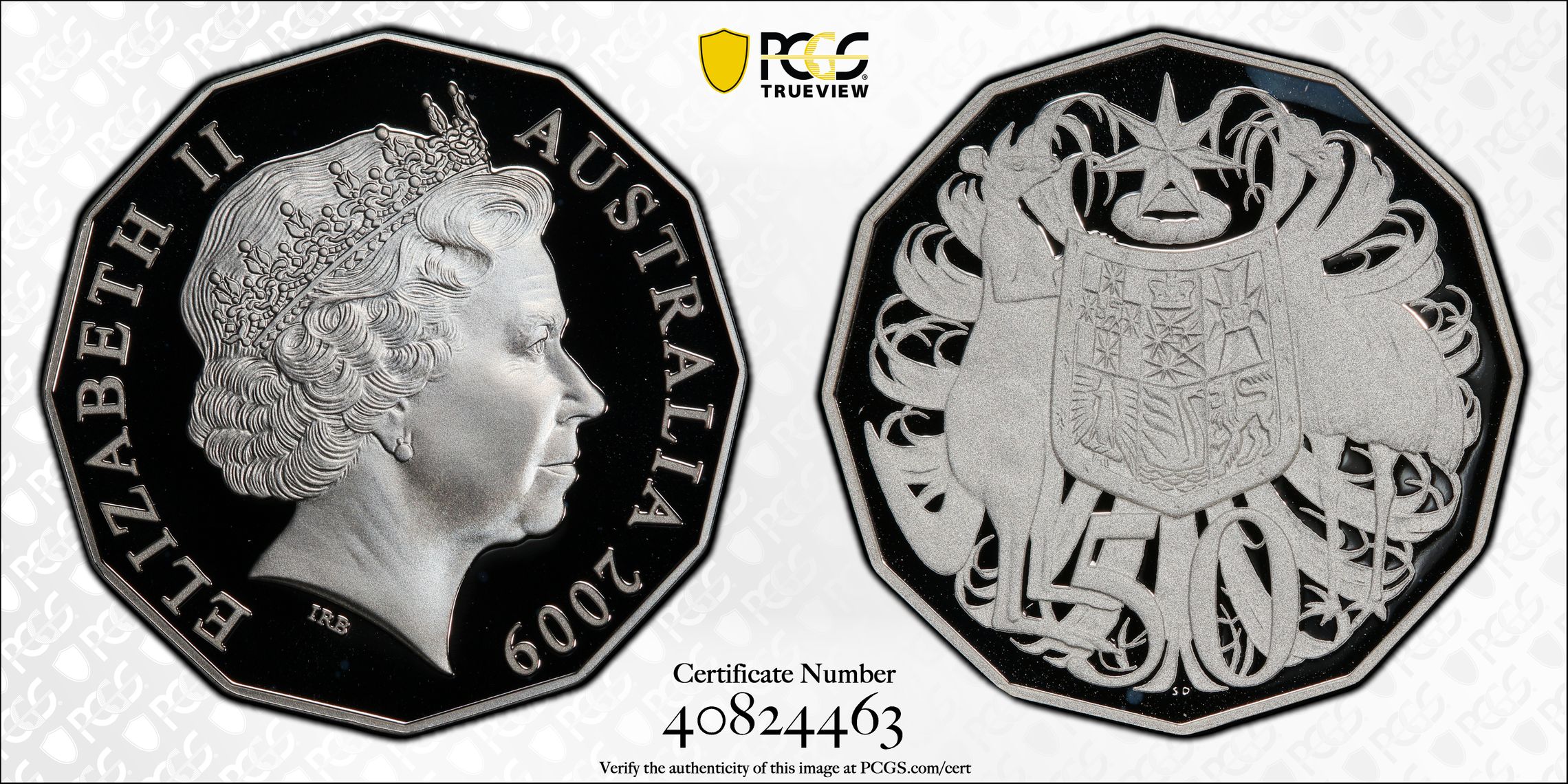 311 · 2009 Australia Fifty Cent, 50c Silver  PCGS - PR69DCAM POP 8/0 -463