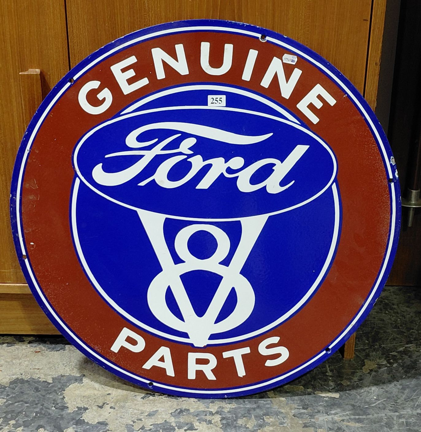 255 · ENAMEL FORD V8 PARTS SIGN