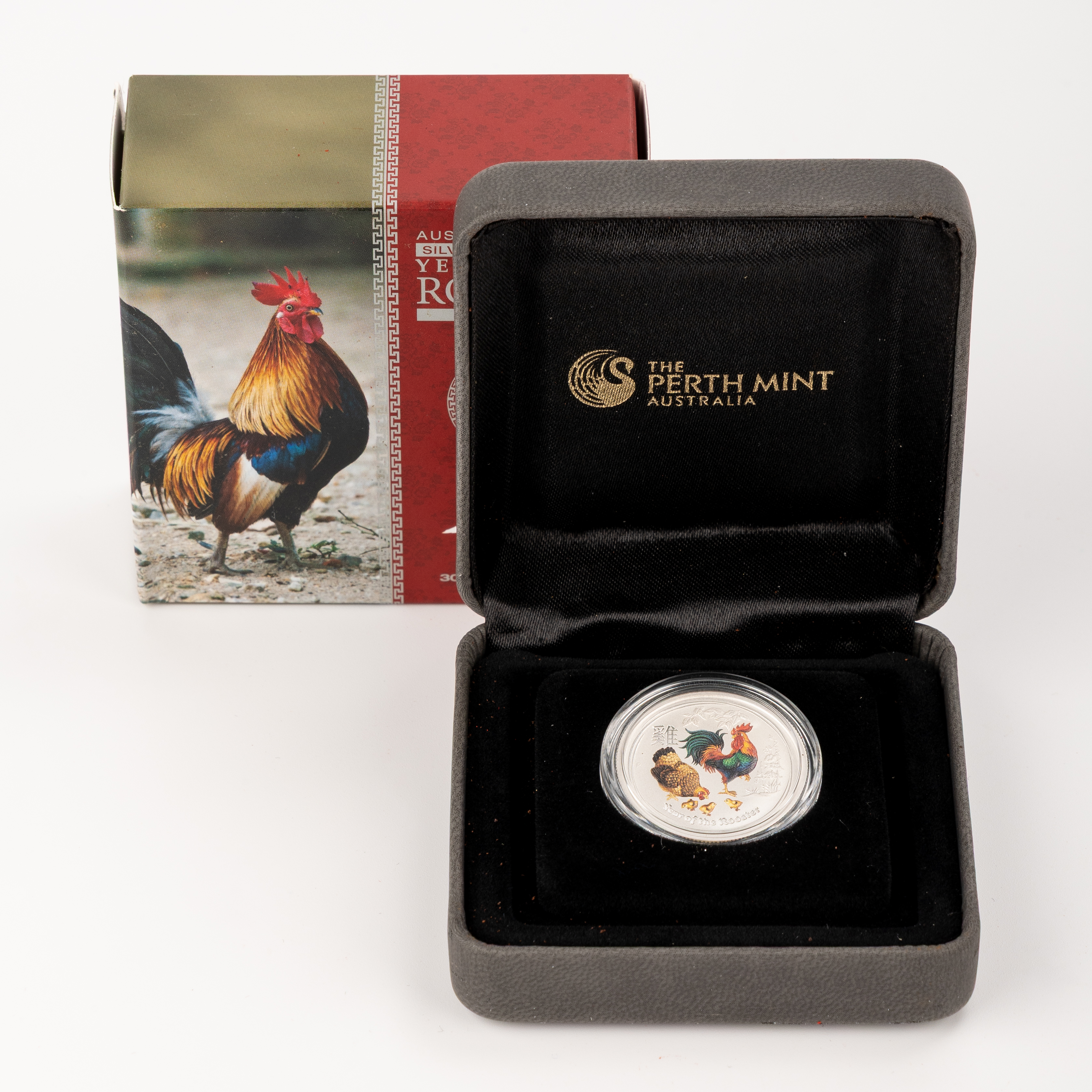 1 · Year of the Rooster ANDA Coloured 1/4oz Silver Coin, Twenty Five Cents, 2017
