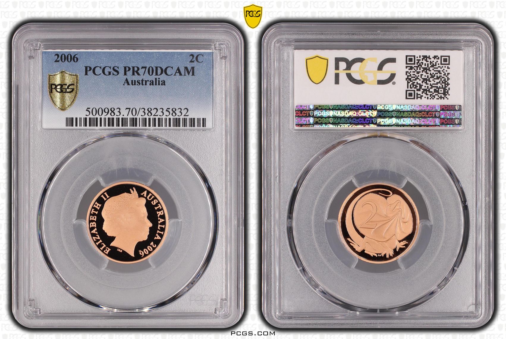 Top pop, Two Cent, 2006, PCGS PR70DCAM