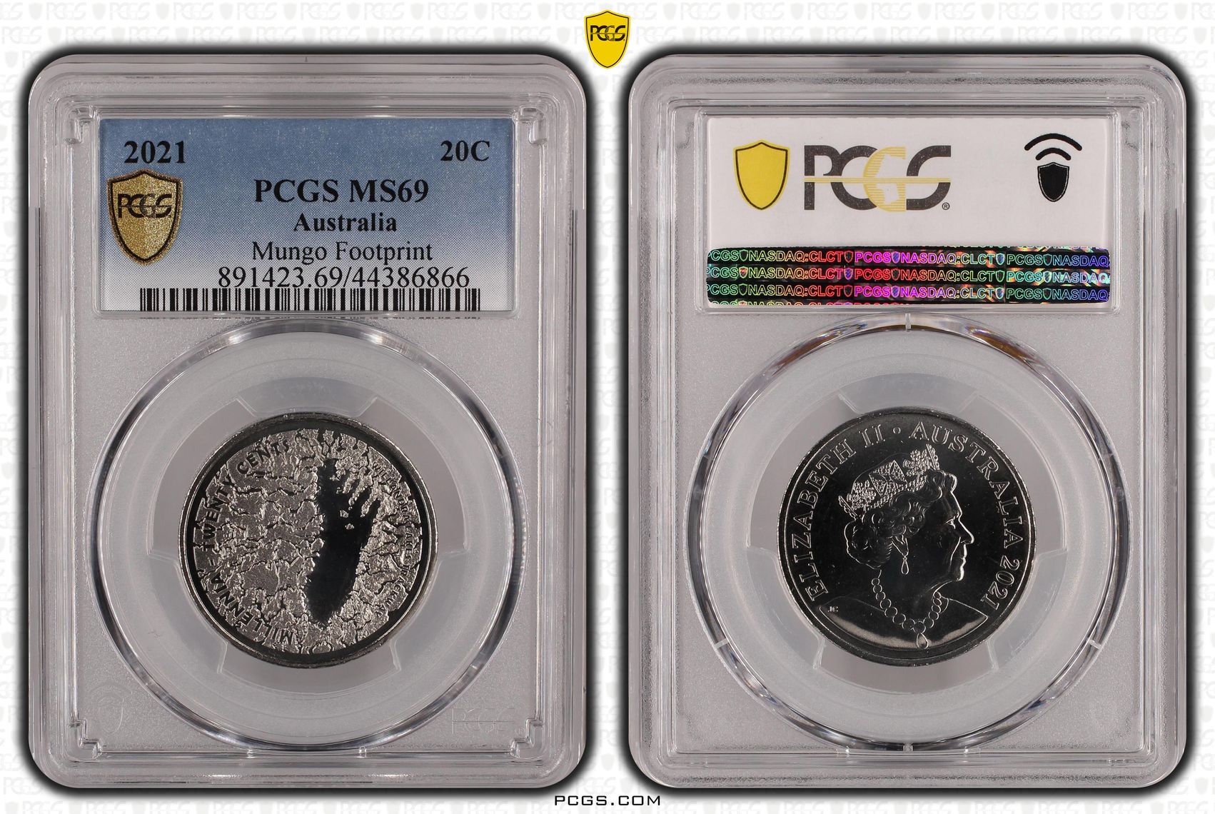 2021 Australia Twenty Cent, 20c Mungo Footprint PCGS - MS69 -866
