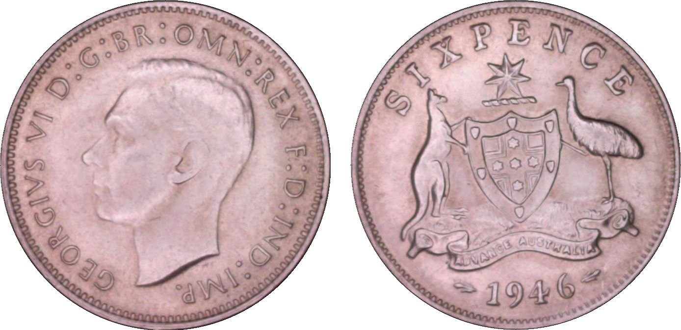George VI, Sixpence, 1946(m), PCGS MS63