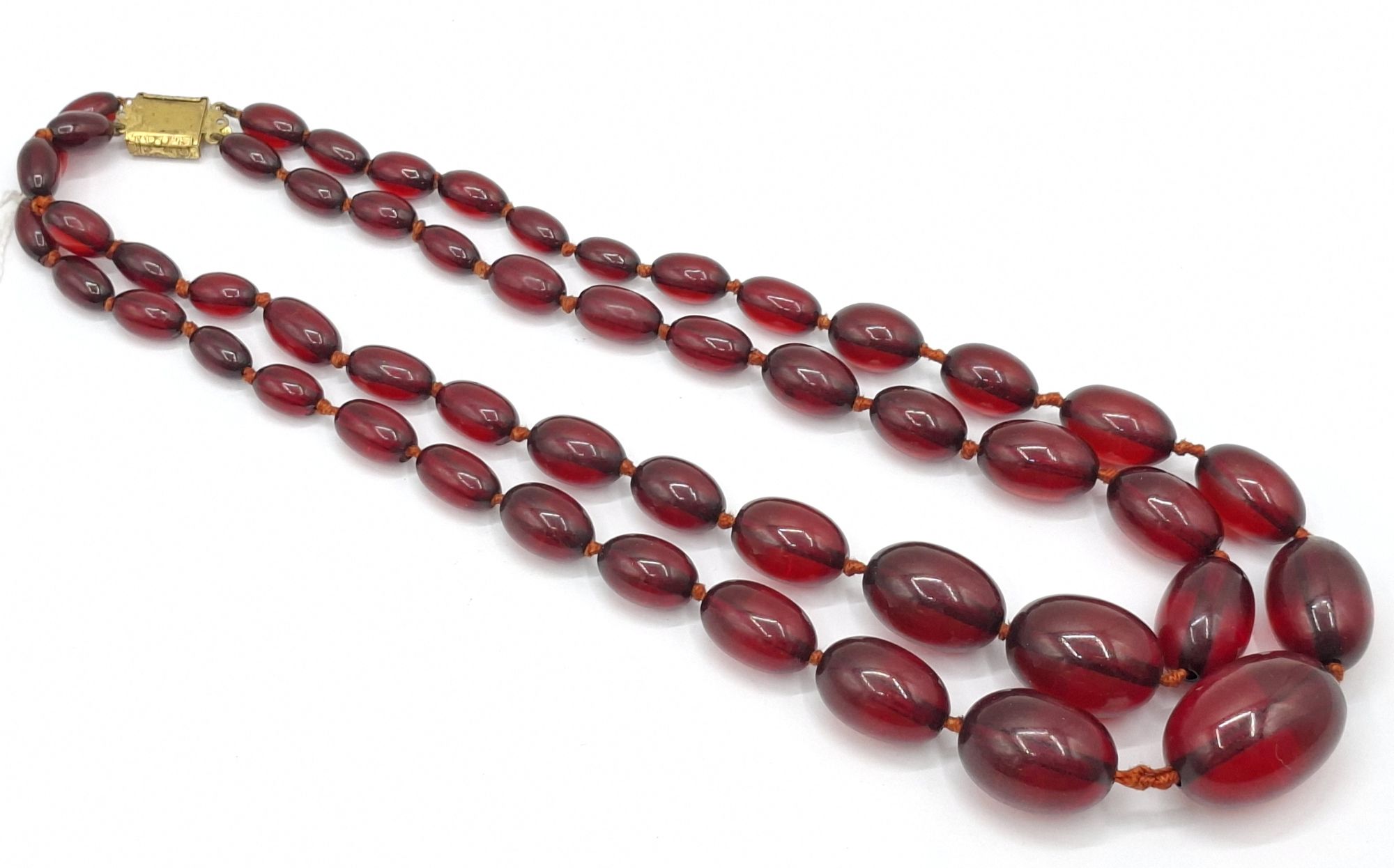 Vintage Cherry Plastic Beaded Necklace