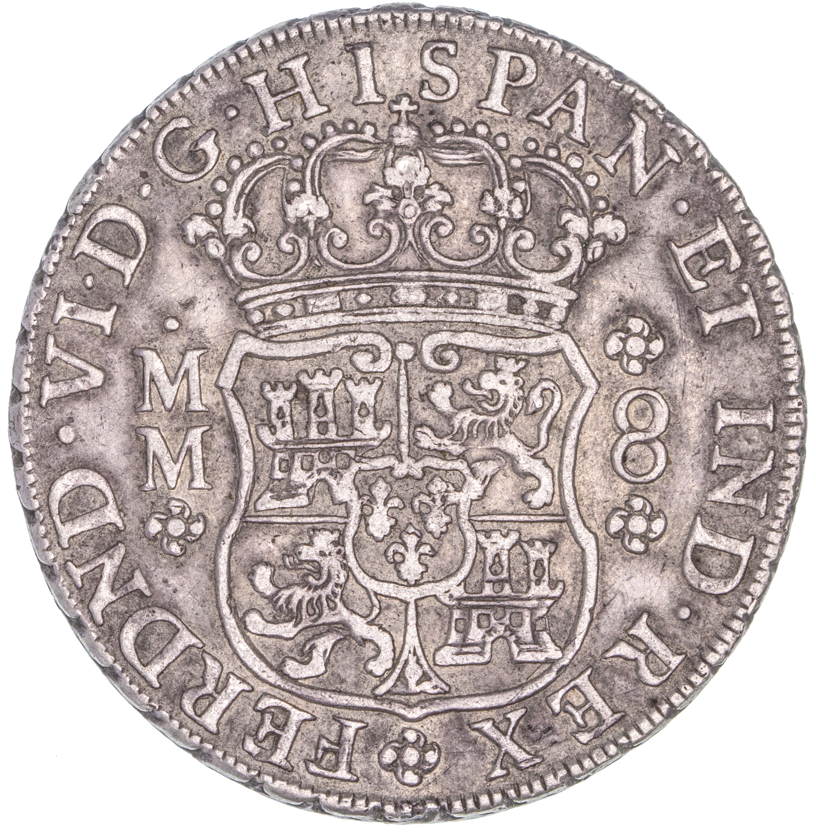 Mexico, Ferdinand VI, Eight Reales, 1757-MM, aVF
