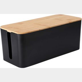 POWERKING CABLE MANAGEMENT BOXES ORGANIZER, BAMBOO LID, LARGE STORAGE WIRES KEEPER HOLDER FOR DESK, TV, COMPUTER, USB HUB, SYSTEM