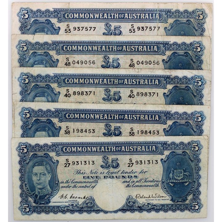 Coombs/Wilson, Five Pounds, 1952, VG - Fine