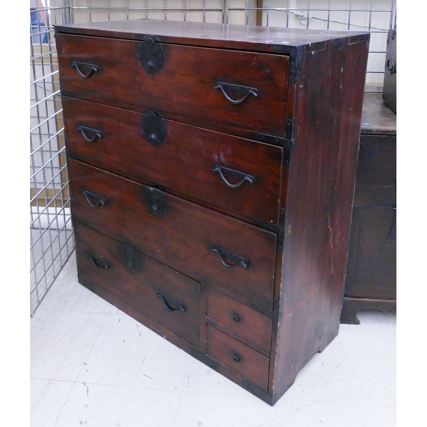 Japanese Meiji Tansu Chest- 38x35x16''