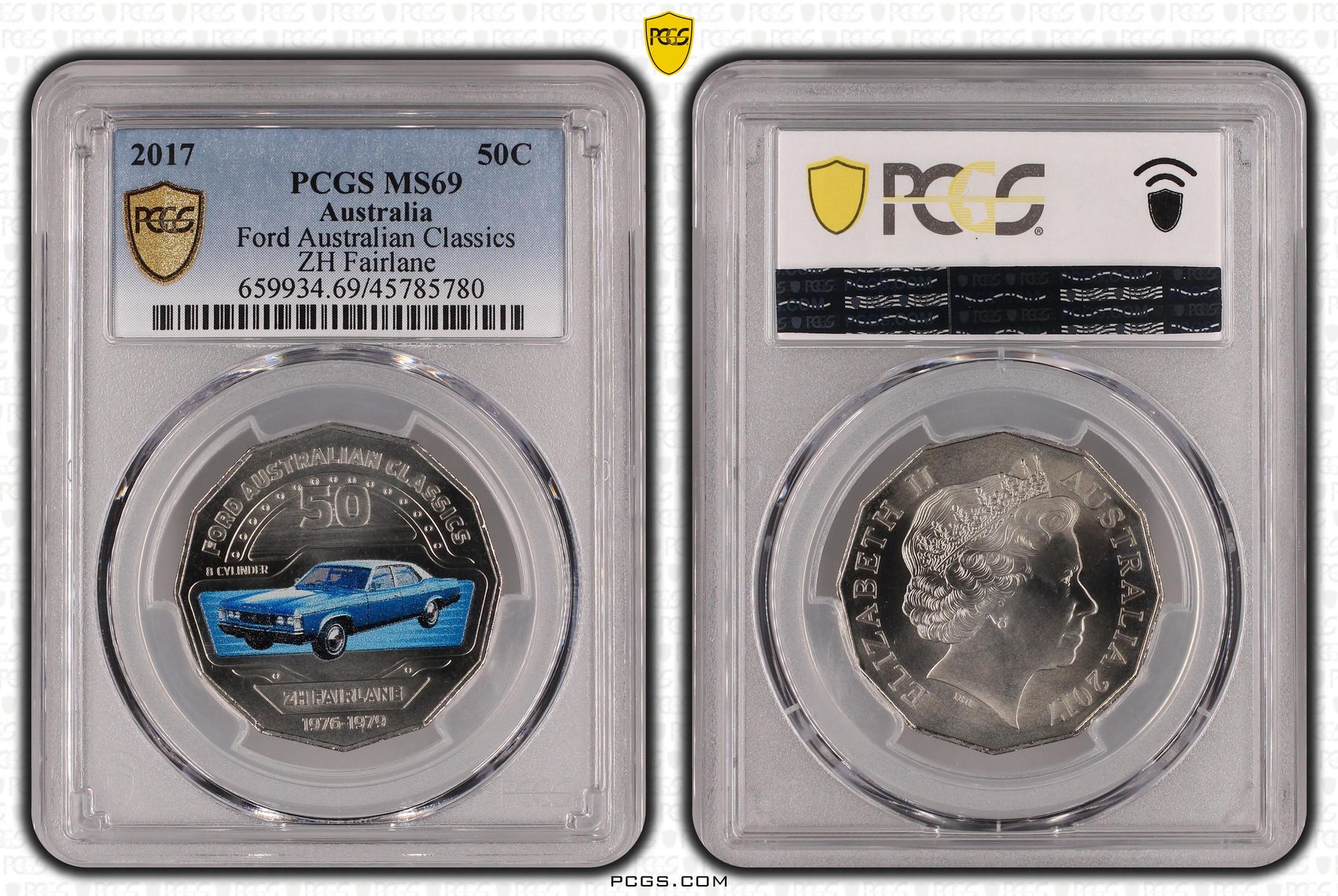 Ford Australian Classics - ZH Fairlane, Fifty Cent, 2017, PCGS MS 69