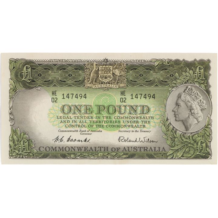 Coombs/Wilson, One Pound, 1953, PCGS About UNC 55