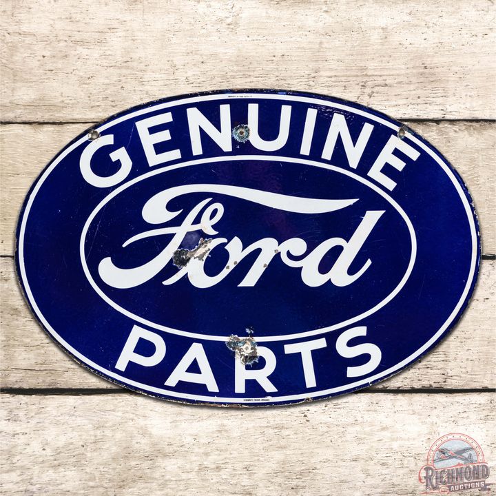 Ford Genuine Parts Oval DS Porcelain Sign
