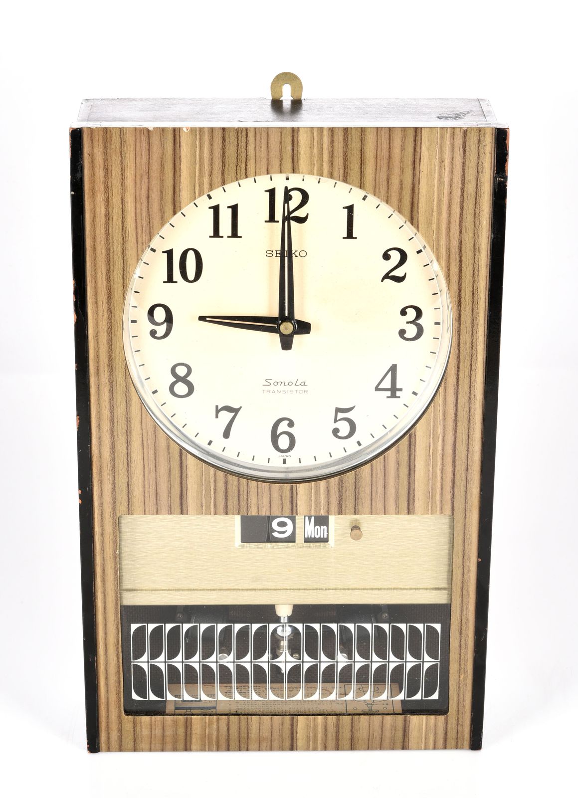 Mid century Japanese Seiko Sanola transistor wall clock with